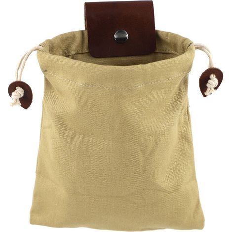 Pochette en toile et cuir, pochette de cueillette, sac de cueillette en toile cirée, pochette à champignons, pochette de ceinture en cuir pour le bushcraft, sac pliable et portable pour la randonnée, (1/5)