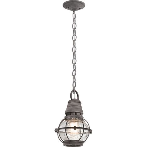 Elstead Bridge Point - Lanterna a Catena da Soffitto da Esterno Piccola 1 Luce Zinco IP44, E27 (1/4)