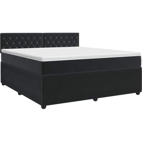 Cama box spring con colchón Negro 160 x 200 cm Terciopelo vidaXL (1/5)