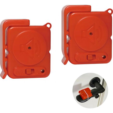 2 Lots d'alarmes de poignée de Porte, Petite Taille 120 DB, sirène d'alerte antivol pour la Maison, l'appartement et Les Voyages (Rouge) (1/5)