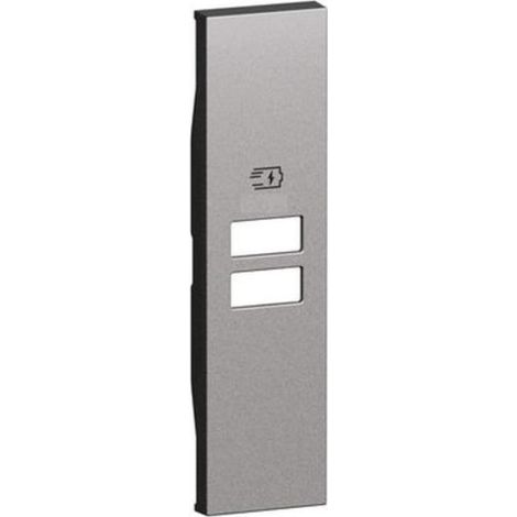 Cover finitura steel caricatore doppia usb 1 modulo bticino living now - ks13c