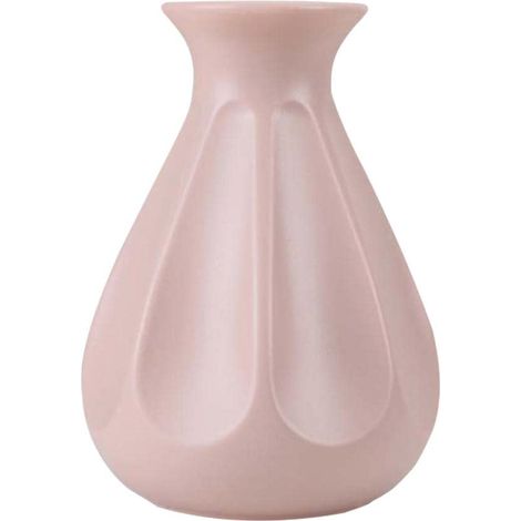 Vase de bureau créatif en plastique de style nordique, pot de fleurs décoratif d'intérieur, rose (1/4)