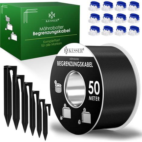 KESSER® Câble périphérique robot tondeuse, universel - 50m + Set, Noir (1/2)