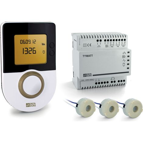 Delta Dore – Indicateur de consommation électrique Tywatt 1000 – Tension 230V – Intensité 16A – Mesure précise des consommations par équipement (1/5)