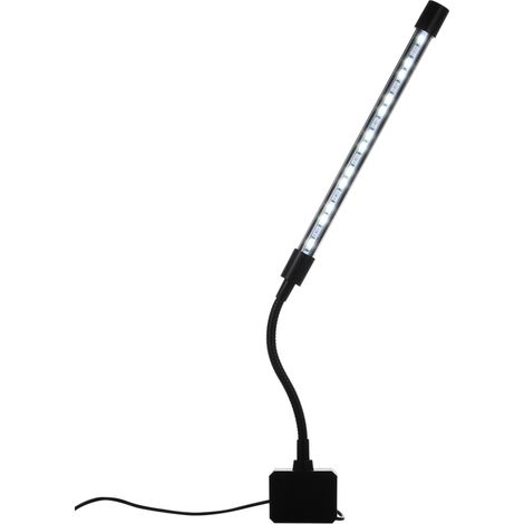Lampe bocal poisson aquarium DC 5V 7W 20 LED USB alimentée pince clip 3 couleurs d'éclairage changeables 10 niveaux de luminosité dimmable tube souple courbable pliant portable (1/4)
