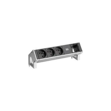 Bachmann DESK2 multipresa da tavolo design in acciaio inox
