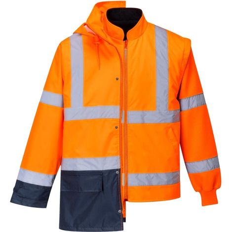 Parka bicolore 5-en-1 Portwest EXECUTIVE Orange / Marine XL. (1/3)