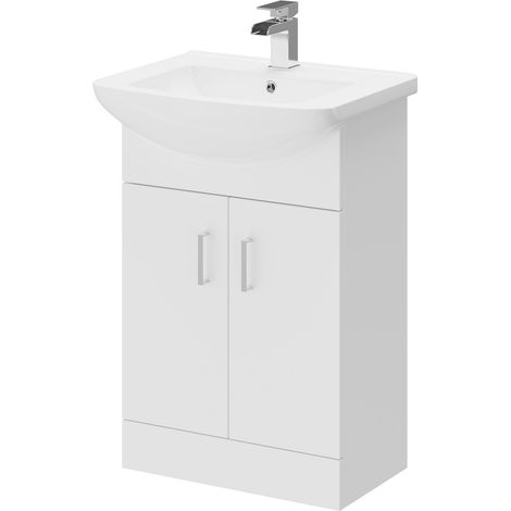 Modena Gloss White 550mm Vanity Unit and Basin with 1 Tap Hole (1/5)
