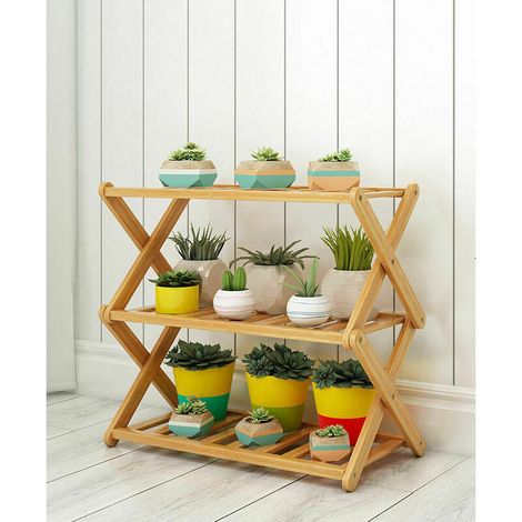 Zapatero de 3 niveles , de bambú, ideal para el hogar, salón y balcón, 50 cm de largo.