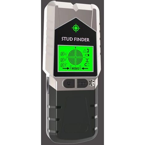 Détecteur de montants muraux 6 en 1 avec écran LCD et alarme sonore. Localise les câbles au centre et en bordure des structures en bois, les fils électriques, les montants métalliques, les fils électr (1/4)