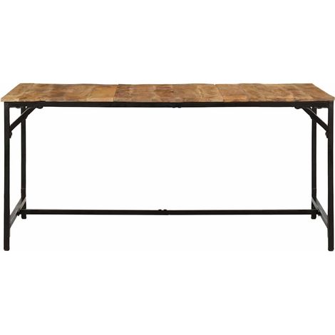 Table à manger 160x80x75 cm bois de manguier massif brut CFW864007 (1/5)