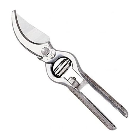 SÉCATEUR PROFESSIONNEL FORGÉ DE 23 CM ENTIÈREMENT EN ACIER INOX FORGÉ ET TREMPÉ AVEC FERMETURE À ROULETTE, IDÉAL POUR TAILLER ET JARDINER (1/5)