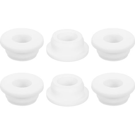6Pcs Passe-fils En Caoutchouc 25mm Trou De Perçage, 16mm ID Trou Passe-fils Chapeau Blanc En Silicone Pour Câblage, Automobile (1/5)