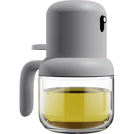 180-ml-Ölsprühflasche mit ergonomischem Griff, auslaufsicher, staubdicht, aus Kunststoff/Glas, für Küche/Haushalt, Grau (1/5)