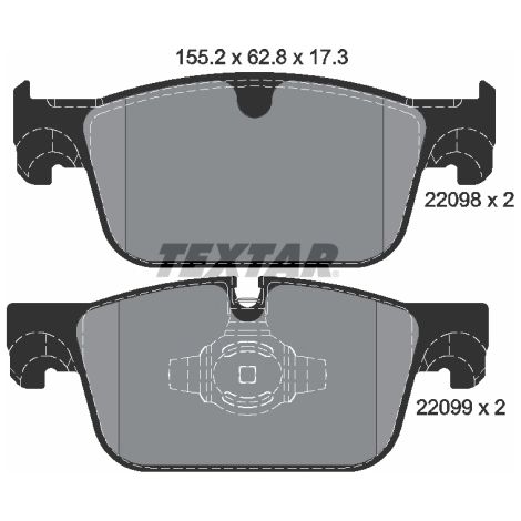 Kit de plaquettes de frein, frein à disque Textar 2209801 VOLVO 31423651
