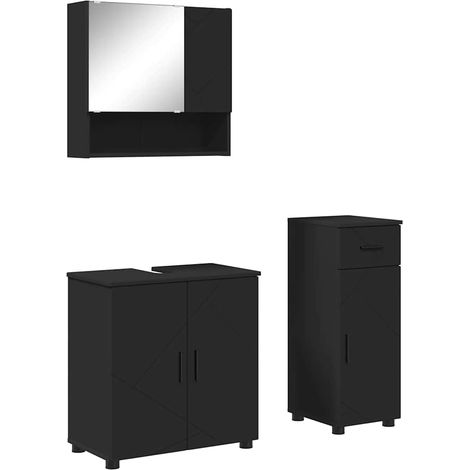 Juego de muebles de baño 3 uds. Negro 61 x 35 x 64 cm vidaXL (1/5)