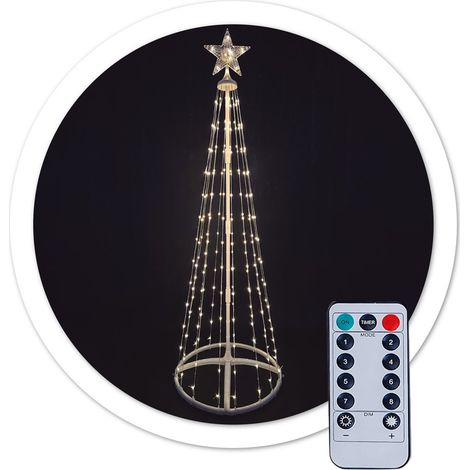 Isoka LED Baum 1,5M 8 Funktionen mit Fernbedienung Warmes Licht IP44