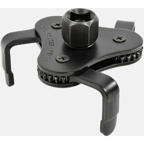 Clé filtre à huile auto-réglable 65 à 120 mm – Acier bruni – 3 griffes réglables – Entraînement 1/2' et 3/8' ou 21 mm (1/5)