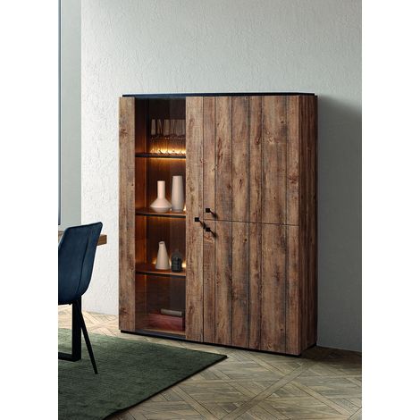 Vaisselier/argentier contemporain chêne cognac Shelly (1/5)