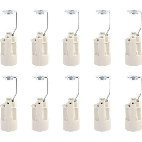 Casquillo para bombilla E14, portalámparas E14 ajustable, convertidor de casquillo E14, soporte de lámpara tipo bayoneta para bombilla LED, 10 unidades (blanco) (1/5)