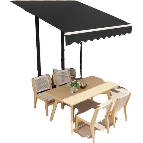 Toldos con protección UV, ángulo ajustable, color negro. (1/2)