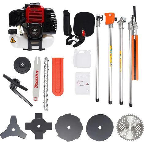 Débroussailleuse, moteur 52cc, design ergonomique, noir (1/2)