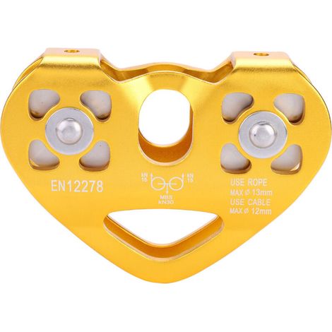 30KN double pulley zip line rescue cable outdoor trolley climbing equipment (gold) (1/5)