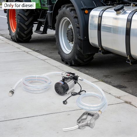 Pompe à diesel 230 V 550 W Pompe à fioul auto-amorçante 60 l/min avec pistolet de distribution et tuyau de 6 m pour véhicules, caravanes, bateaux (1/5)