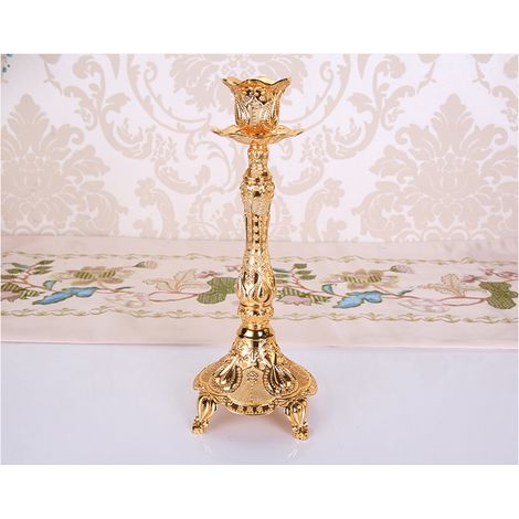 (Table de salle à manger dorée à une tête de haut) - Décoration d'ameublement pour showroom