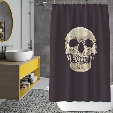 Rideau de douche imperméable à motif de crâne 180x180cm (1/5)