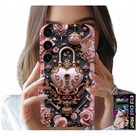 Hülle für Samsung Galaxy S24 – feminine, modische Muster, Herz-Rosen-Vorhängeschloss (1/5)