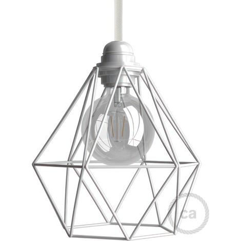 creative cables - Cage d'abat-jour Diamond en métal avec douille E27