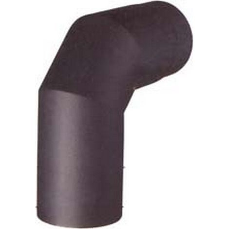 1PZ GOMITO 90 PORCELLANATO PER STUFE A LEGNA NERO OPACO PESANTE MM.1,2 -  cm.12