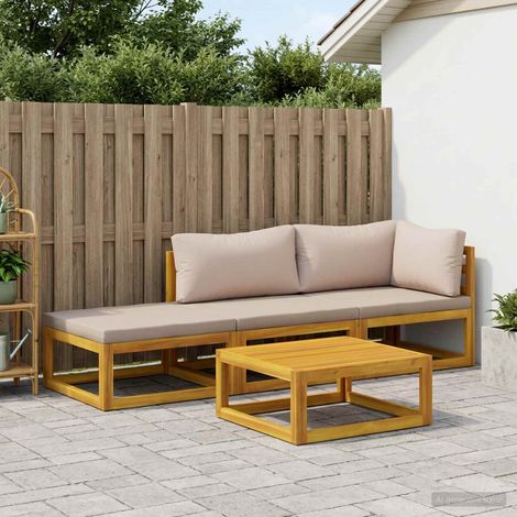 vidaXL Sofa Set 4 pcs Natural Solid Acacia Wood (1/5)
