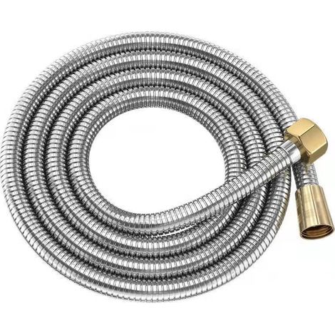 Tuyau d'arrosage de douche Tuyau en acier inoxydable 304 antidéflagrant - Bouchon en laiton à noyau de cuivre, 3m, 1pc (1/4)