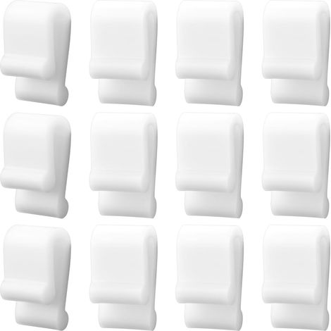 12 clips protectores para la tapa de la olla de hierro fundido, protectores de utensilios de cocina, topes para apilar y presentar ollas de hierro fundido (blanco)