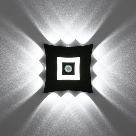 18W LED Applique Murale Extérieur Intérieur Moderne avec Détecteur de Mouvement PIR, Éclairage Mural Étanche IP65, Applique Murale en Aluminium Blanc Froid 6000K pour Jardin, Noir (1/5)