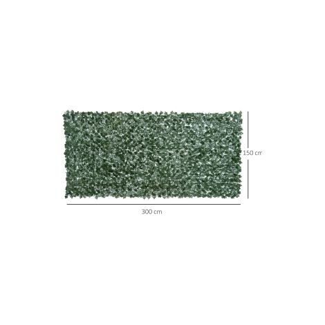 Haie artificielle vert foncé 300 x 150 cm avec feuillage dense et fonction brise-vue pour jardin, balcon et terrasse (1/5)