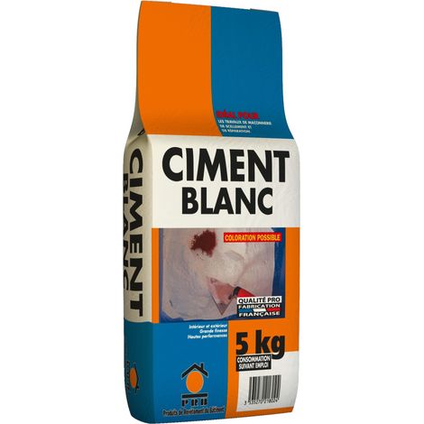 Ciment Blanc Extra Fin 5kg - Haute Pureté pour Finitions Parfaites - Idéal pour Décoration, Scellements Précis, Joints et Enduits - Convient à Tous Travaux Courants de Maçonnerie