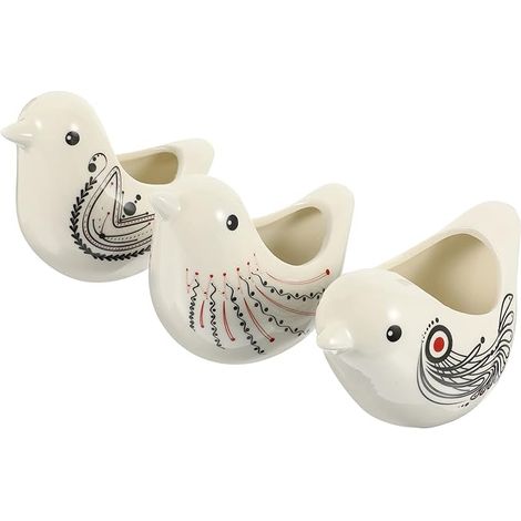 Set di 3 piccoli vasi in ceramica in stile nordico per piante grasse, ideali per decorare la casa o l'ufficio.