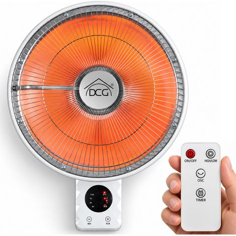 DCG SA9690 Stufa Elettrica da Parete al Carbonio A Parabola Telecomando e Timer