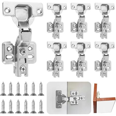Set mit 8 Schranktürscharnieren – 35 mm – Küchenschrankscharniere – Innenanschlag – 110° Öffnungswinkel – Für Küche, Bad, Schrank (1/5)