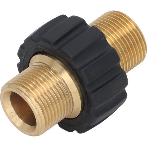 Adaptateur pour nettoyeur haute pression, raccord de tuyau, pièce de rechange pour machine à laver 5000 PSI, mâle M22 vers mâle M22 (trou intérieur 15 mm) (1/5)