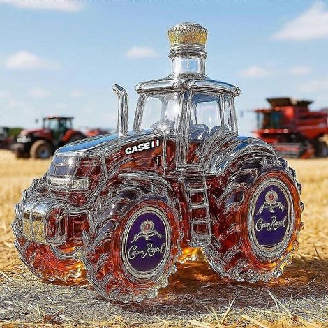 Coffret carafe à whisky cadeau pour bar à domicile sur le thème d'Halloween avec 2 verres - Tracteur B (1/2)