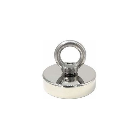 Neodym-Magnet mit 140 kg Zugkraft, 60 mm Durchmesser, Magnete mit starken Hebeösen für Industrie und Wissenschaft, Magnetangeln... (1/5)