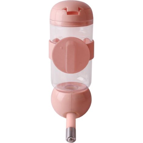 Fontaine à eau pour animaux, modèle suspendu pour chiens, gobelet/carafe à eau sphérique automatique en acier inoxydable pour chats (grande taille, rose)-AquaForge (1/5)