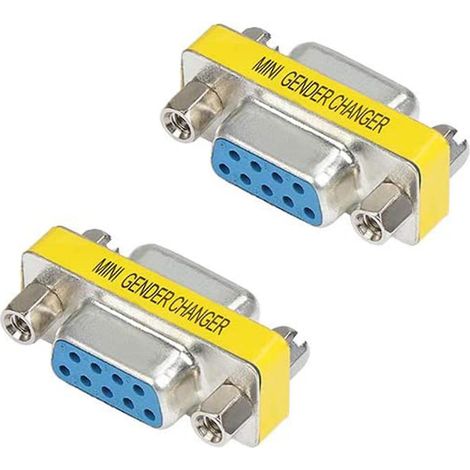 Adaptateur de port série RS232 à 9 broches (lot de 2) : connecteur femelle à 9 broches vers connecteur femelle à 9 broches (1/5)