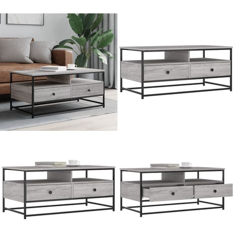 Couchtisch Grau Sonoma 100x51x45 cm Holzwerkstoff - Wohnzimmer Couchtisch - Holz Couchtisch (1/5)