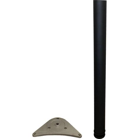 4 x piede acciaio tavolo d. 60xh710 mm nero