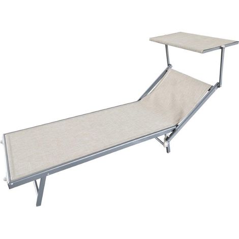 LETTINO ALLUMINIO 189X61 CON PARASOLE ECRU'